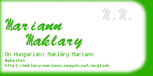 mariann maklary business card